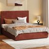 Oikiture Bed Frame Double Size Beds Gas Lift Mattress Base Fluted Headboard Rust