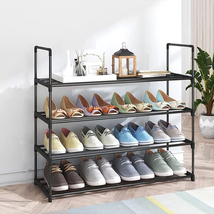 4-Tier Stainless Steel Shoe Rack Storage Organizer to Hold up to
