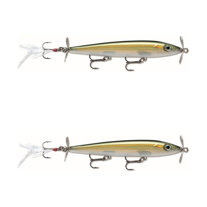 2x Rapala 11cm X Rap Prop Topwater Fishing Lures - Gold Olive