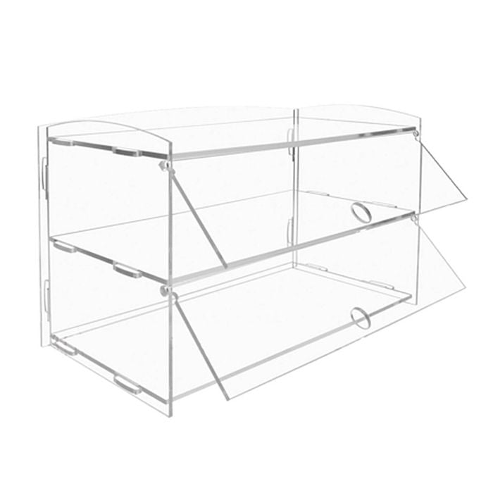 Provecta 2-Tier Clear Acrylic Bakery Display Case with Lid – Countertop Stand for Cakes, Donuts, Pastries