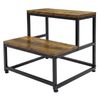 Levede Kids Step Stool 2 Step Wooden Foot Stool Non Slip for BedsideBrown