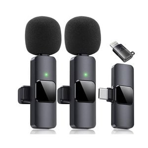 Catzon Dual Wireless Lavalier Microphone With Adapter For Ios Android