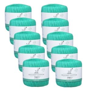 10pk Malli Super Strength 100% Cotton Crochet Knitting Yarn 3ply Bottle Green