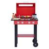 Teamson Kids Little Helper Backyard Pretend Propane BBQ Grill Playset with Accessories, Red