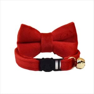 Anypet Small Cat Collar Cherry Red Bow with Bell and Durable Safety Buckle