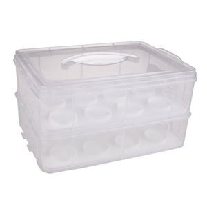 Daily Bake 24-Cup Stackable Cupcake Carrier Rectangle - White