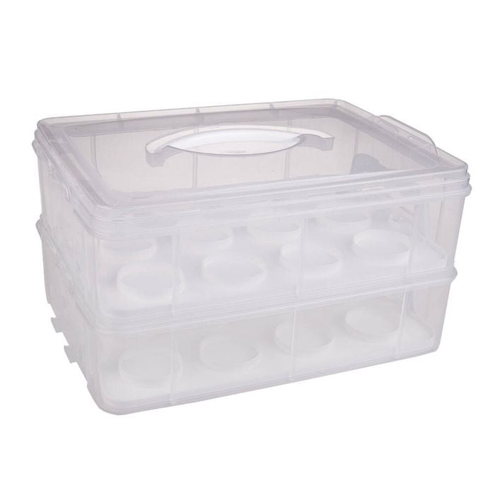 Daily Bake 24-Cup Stackable Cupcake Carrier Rectangle - White
