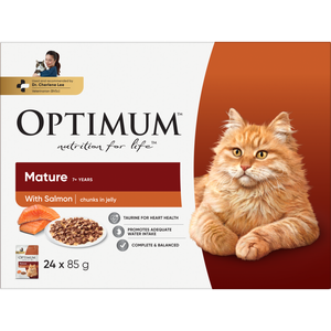 Optimum 85g Mature Cat Wet Food - 24 Pack