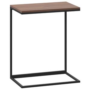 vidaXL Side Table C-Shaped Coffee Table with Iron Legs Black Engineered Wood