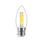 Philips B22 LED 470lm Clear Filament 3.5W Dimmable Candle