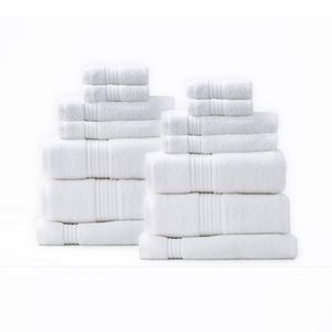 14pc Renee Taylor Brentwood Bath/Hand Towel Set 650 GSM Low Twist Cotton Bright