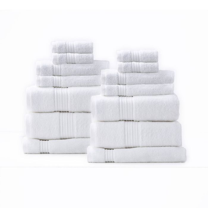 14pc Renee Taylor Brentwood Bath/Hand Towel Set 650 GSM Low Twist Cotton Bright