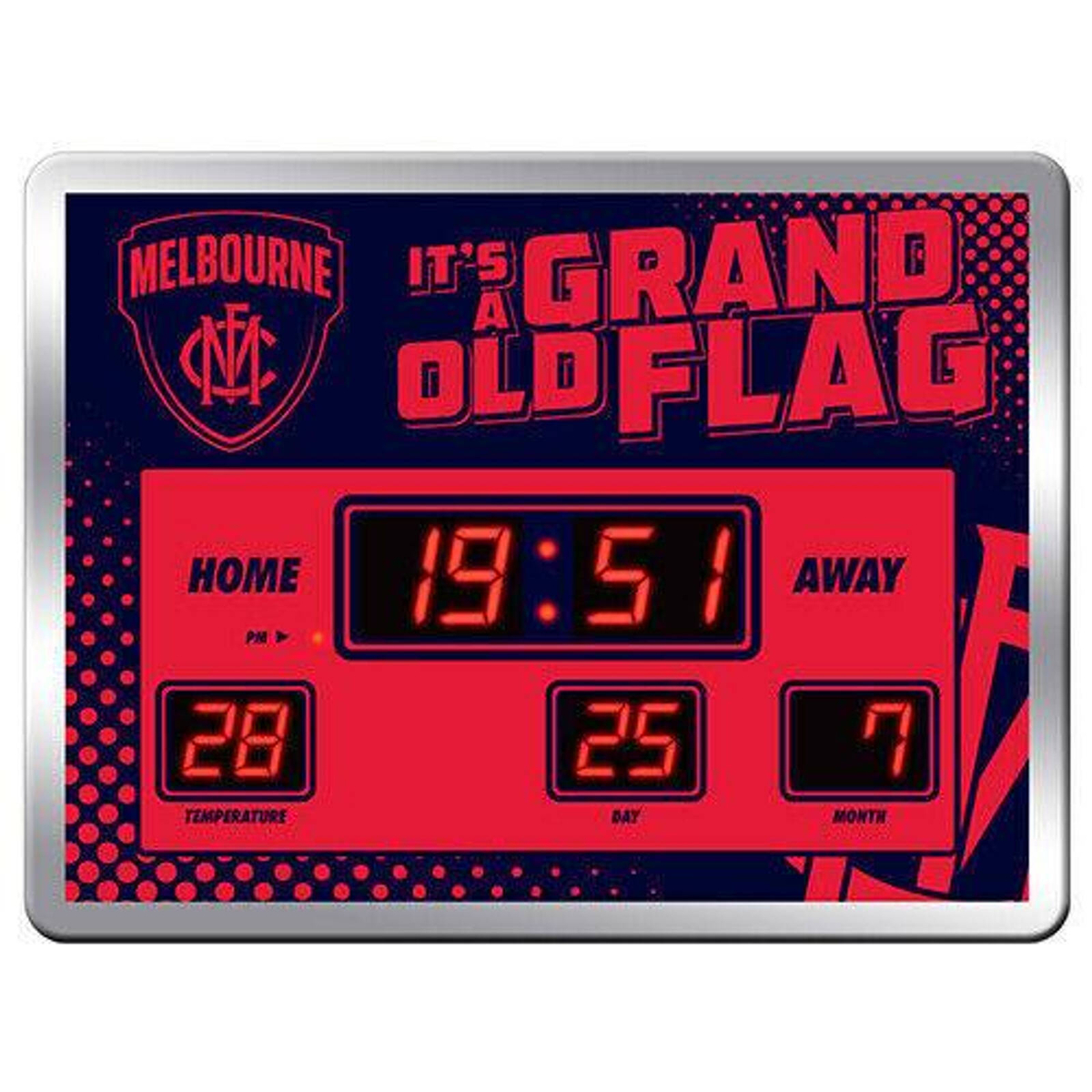 AFL LED Scoreboard Clock - Melbourne Demons - 45x33cm - Time Temp Date ...