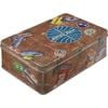 Nostalgic Art 23cm/2.5L Flat Tin Storage PanAm Travel Stickers