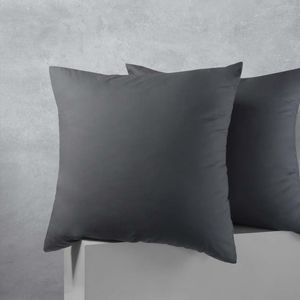Accessorize Bedroom Collection 65cm x 65cm Charcoal European Cotton Polyester 2 Pack Pillowcases
