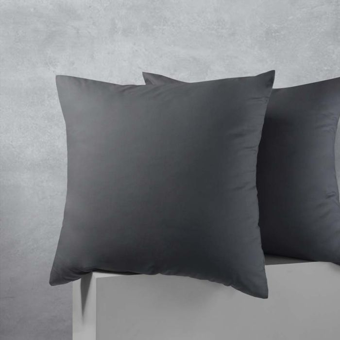 Accessorize Bedroom Collection 65cm x 65cm Charcoal European Cotton Polyester 2 Pack Pillowcases