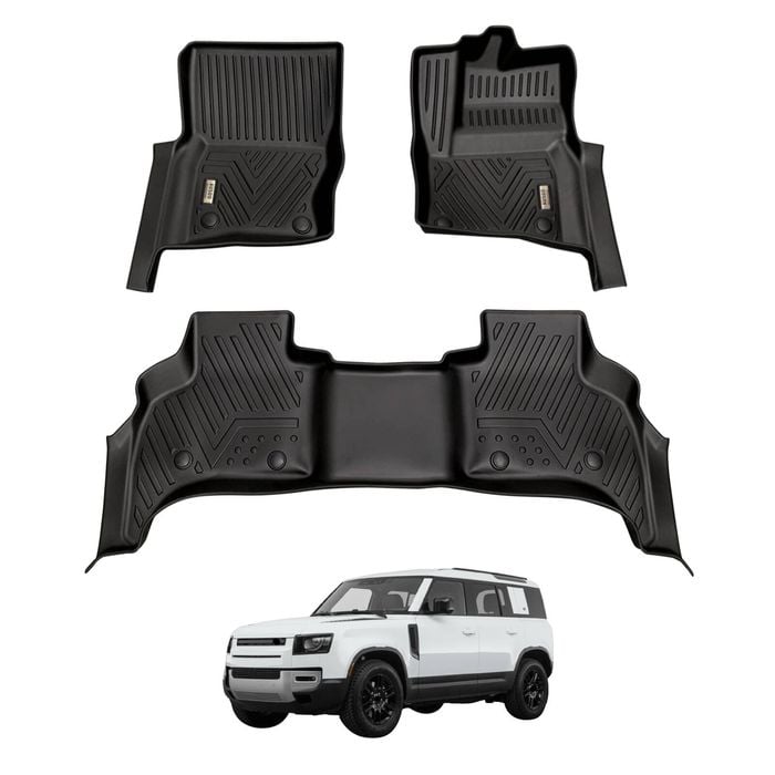 AUSGO Car Floor Mats for Land Rover Defender L663 Series 110 5-Seat 2020-Onwards All-Weather Floor Liners