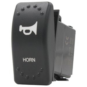 Switch Boss Dual White LED Laser Etched Rocker Switch - Horn (Momentary)