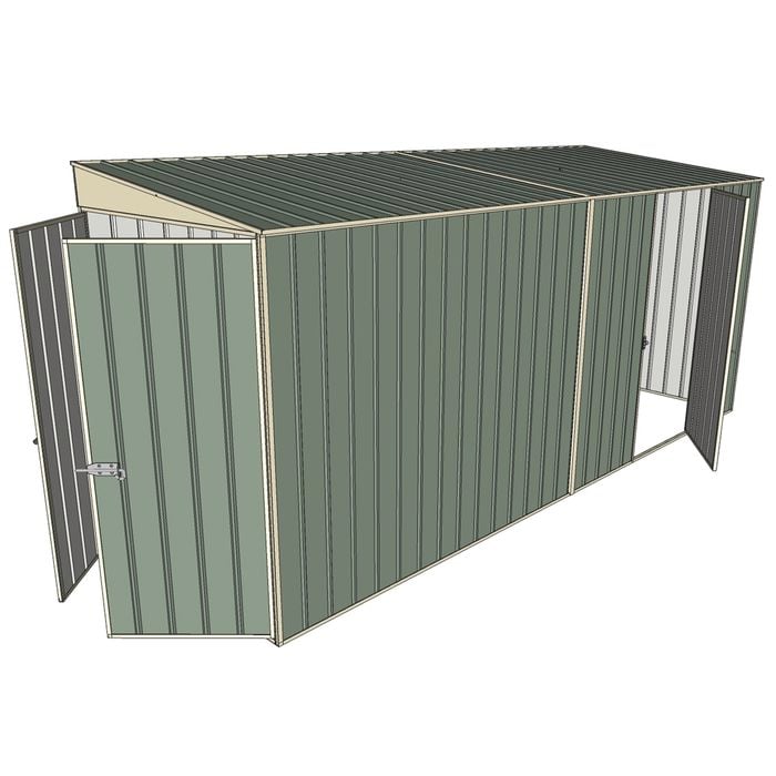 Build-a-Shed 1.5 x 4.5 x 2m Single Hinged Side Door Skillion Shed - Green