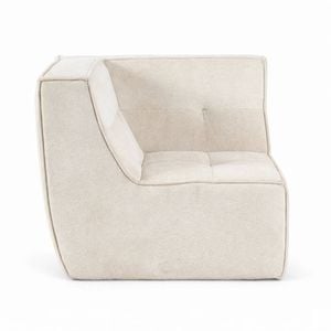 Grumpi Furniture Corner Loungi Armchair - Snow Velvet Oat