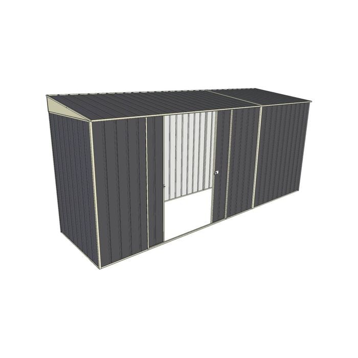 Build-A-Shed 1.2 x 4.5 x 2.0m Skillion Double Sliding Side Door Shed - Grey