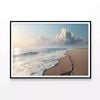 Beach with Waves and Clouds  Print 100% Australian Made 120x90cm  (Poster)