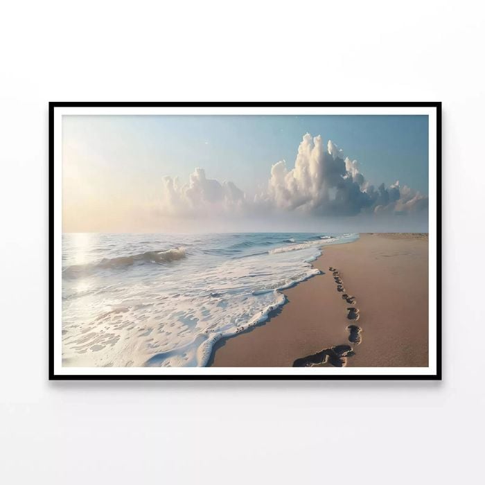 Beach with Waves and Clouds  Print 100% Australian Made 120x90cm  (Poster)