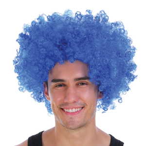 s DELUXE AFRO WIG Curly Hair Costume Party Fancy Disco 70s 80s Dress Up Blue