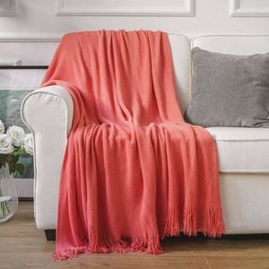 Bahamas Coral Woven Throw Rug