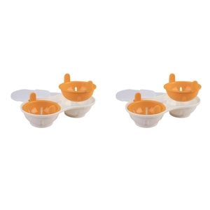 2PK Appetito Microwave Double Egg Poacher Home Kitchen Cooking