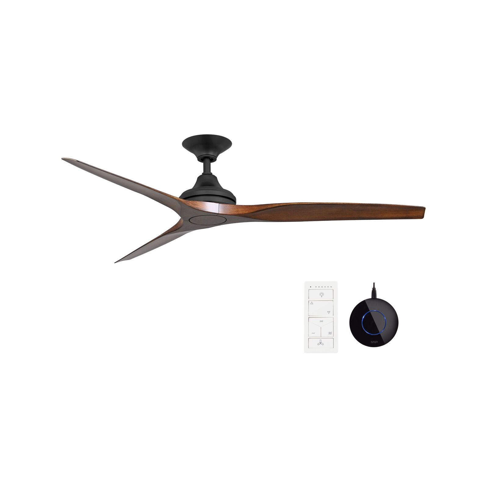 ThreeSixty 152cm Black with Koa Blade Flume Ceiling Fan incl. remote control and WiFi Bond thumbnail 2