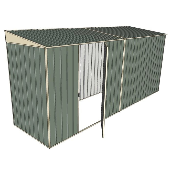 Build-A-Shed 1.2 x 4.5 x 2.0m Skillion Single Hinged Side Door Shed - Green