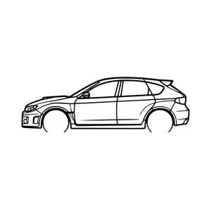 Ignite Laser Subaru 2014 Impreza WRX Silhouette Metal Wall Art Rustic Metal 23.6inch/60cm