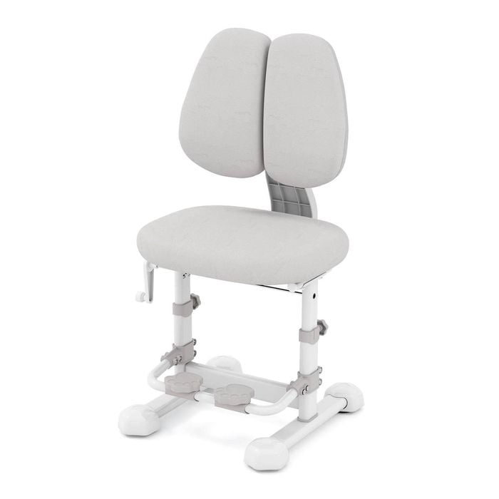 Costway Kid Study Chair Office Desk Chair Adjustable Double Backrest Grey
