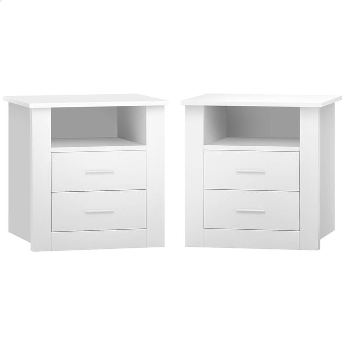 ALFORDSON 2x Bedside Table White