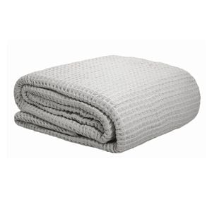 Bloomington 300GSM 100% Cotton Waffle Blanket Silver Queen