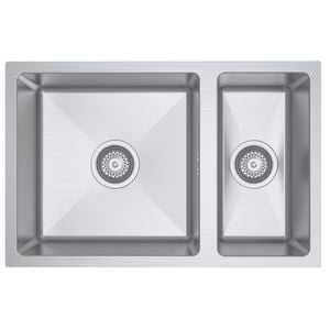 SINX 740 x 450mm Stainless Steel CUBE Double Sink Bowl