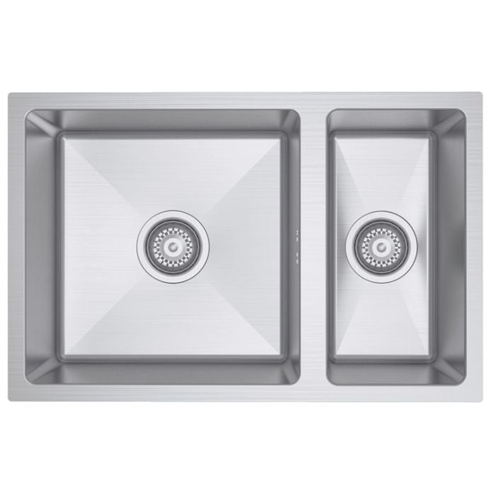 SINX 740 x 450mm Stainless Steel CUBE Double Sink Bowl