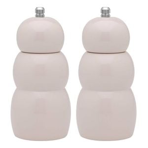 2PK Ecology High Gloss Rubber Wood Salt and Pepper/Herb Pod Grinder 15.5cm Oat