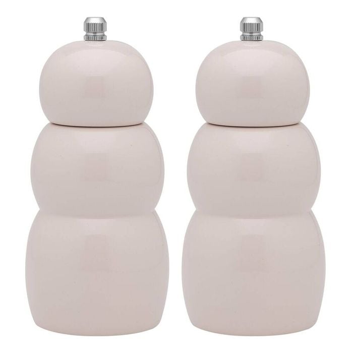 2PK Ecology High Gloss Rubber Wood Salt and Pepper/Herb Pod Grinder 15.5cm Oat