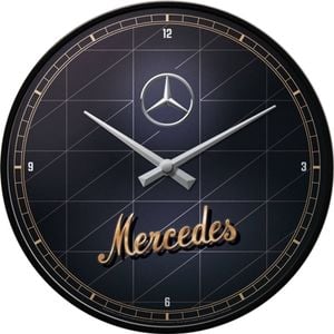 Nostalgic Art 30cm Mercedes-Benz Silver/Gold Round Home/Office Wall Clock