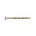 Zenith 8G x 50mm Gold Passivated Countersunk Rib Head Chipboard Screws - 50 Pack