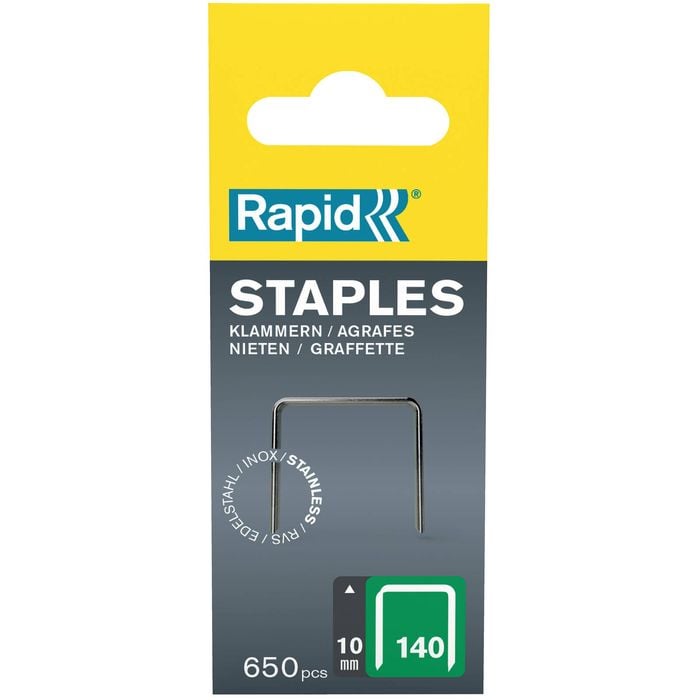 Rapid 10mm Stainless Steel 140 Series Staples - 650 pieces