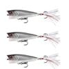 3x 13 Fishing 75mm Poppy Mc Pop Face Topwater Popper Lures - Chrome Black