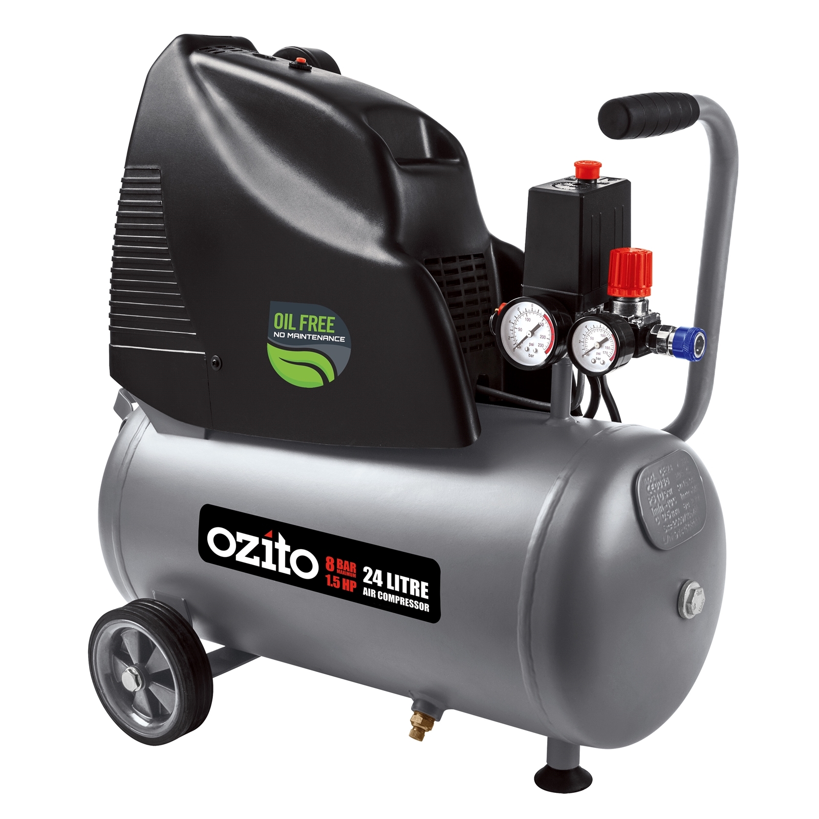 Ozito 21L 1.5HP Oil Free Air Compressor Kit thumbnail 2