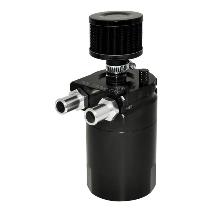 Calflow Billet Aluminium Baffled Oil Catch Tank Can Kit with Air Breather Universal 2-Port