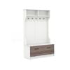 Costway 160cm Hall Tree Coat Clothes Rack Shoe Storage Bench, White