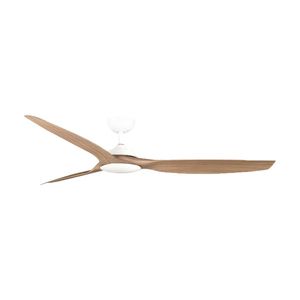 FanForce Capri II Smart DC Ceiling Fan W/ Remote 52in White/Teak