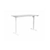 Olg Quickstand Single White Frame White Top Scallop Height Adjustable Desk L1500mm X W750mm