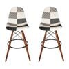 Sk Designer Living | Pack Of 2 | Replica Eames Dsw Stool | Fabric & Walnut - Multicoloured V3